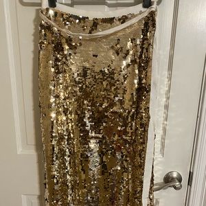 Gold J.Crew Sequin Skirt - Brand New